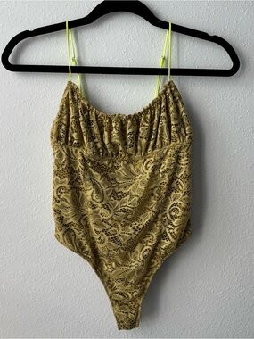 Urban Outfitters Green Lace Bodysuit